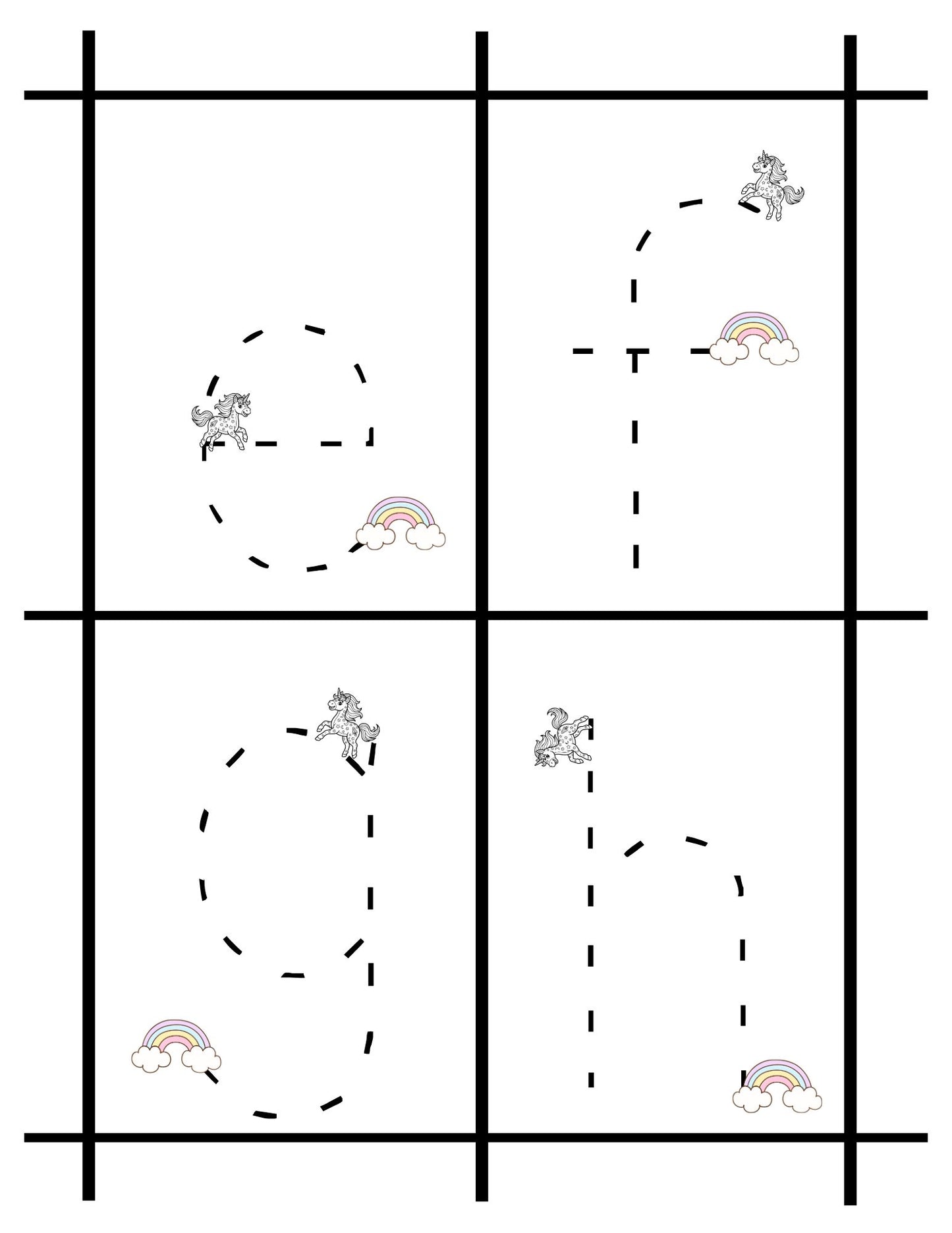 Unicorn - Lowercase Letter Tracing Practice
