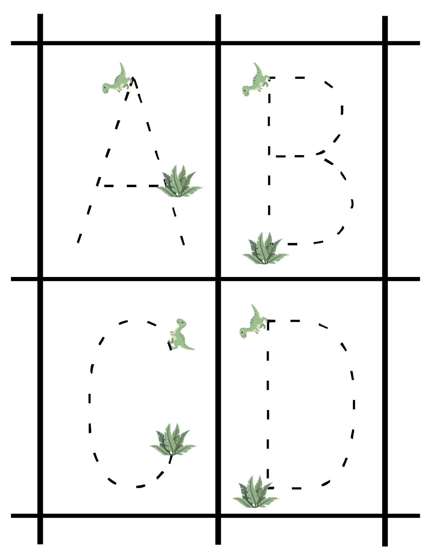 Dinosaur - Uppercase Letter Tracing Practice