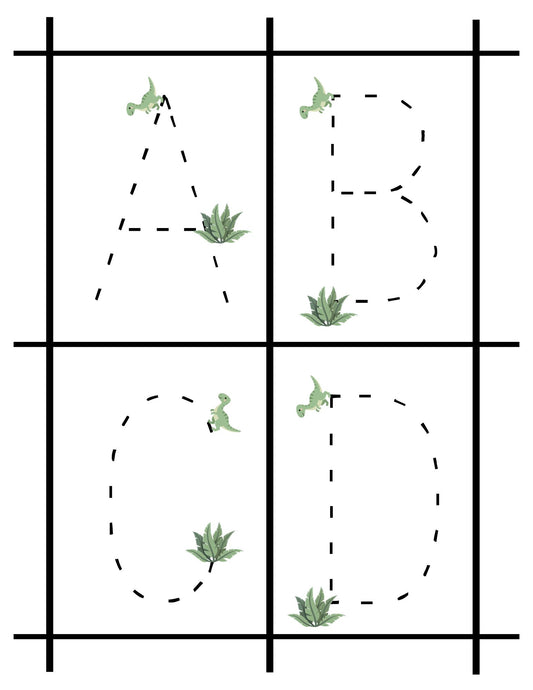 Dinosaur - Uppercase Letter Tracing Practice