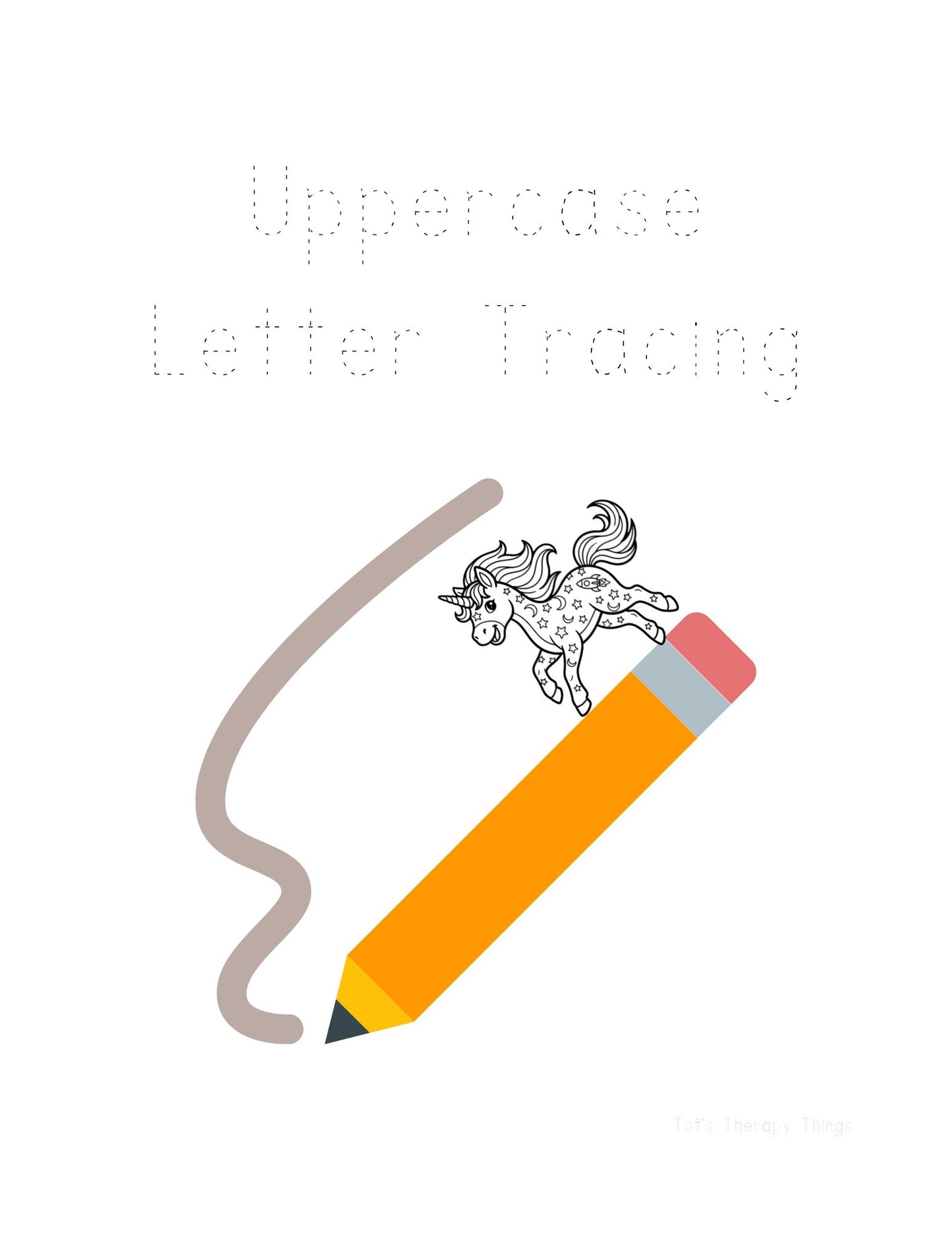 Unicorn - Uppercase Letter Tracing Practice