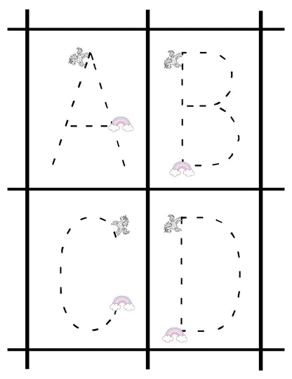 Unicorn - Uppercase Letter Tracing Practice
