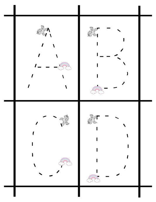 Unicorn - Uppercase Letter Tracing Practice