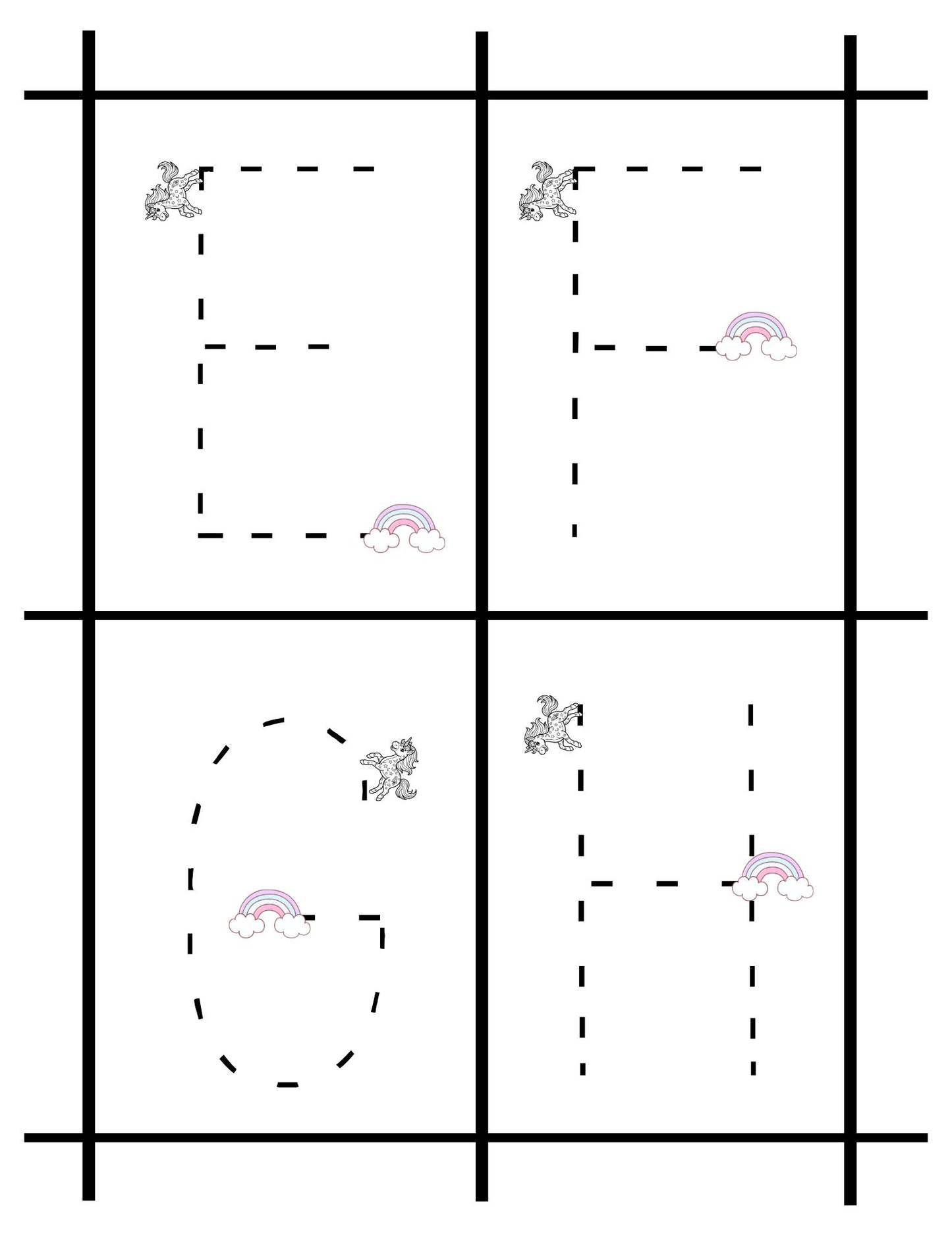 Unicorn - Uppercase Letter Tracing Practice