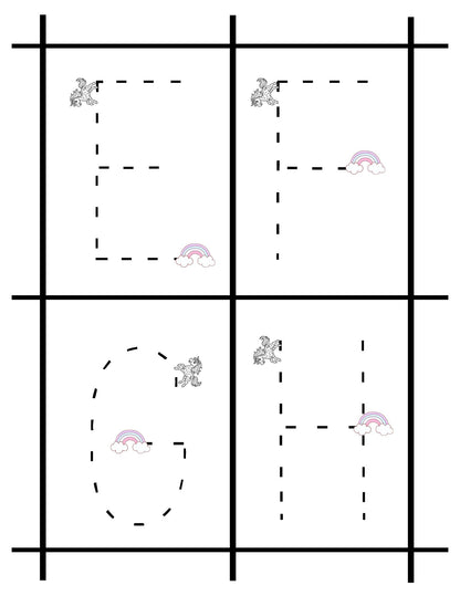 Unicorn - Uppercase Letter Tracing Practice