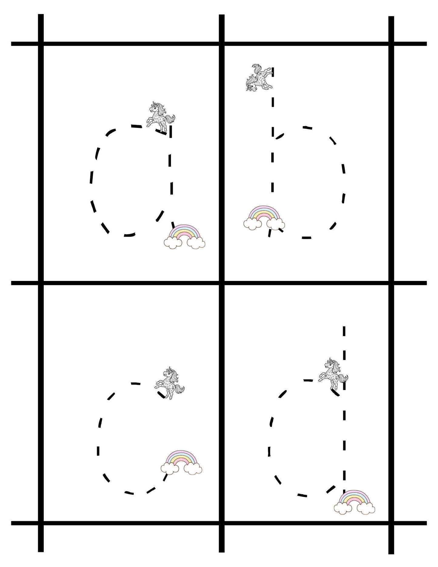 Unicorn - Lowercase Letter Tracing Practice