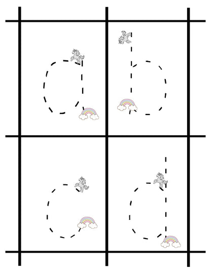 Unicorn - Lowercase Letter Tracing Practice