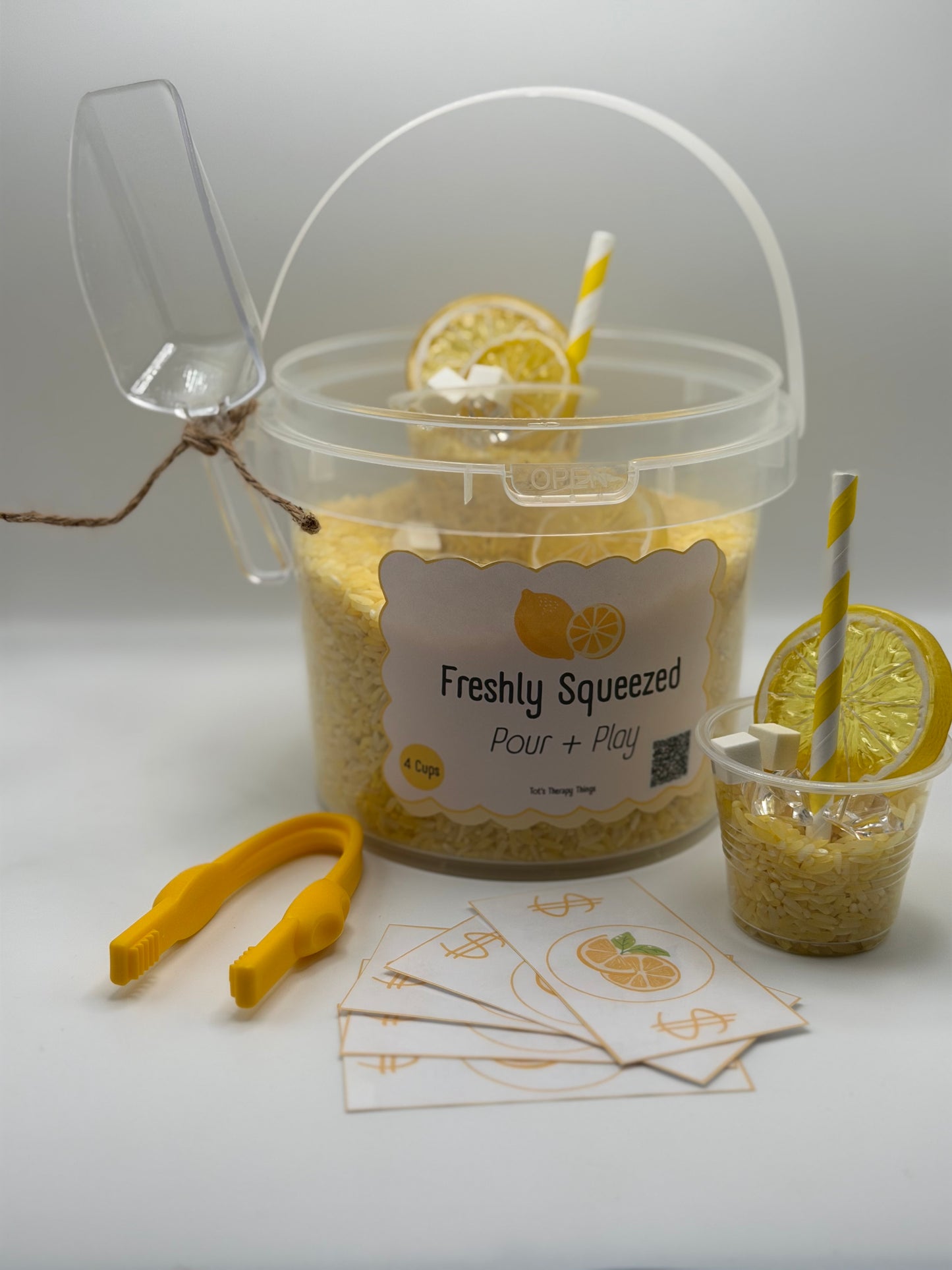 “Freshly Squeezed” Pour + Play Bucket