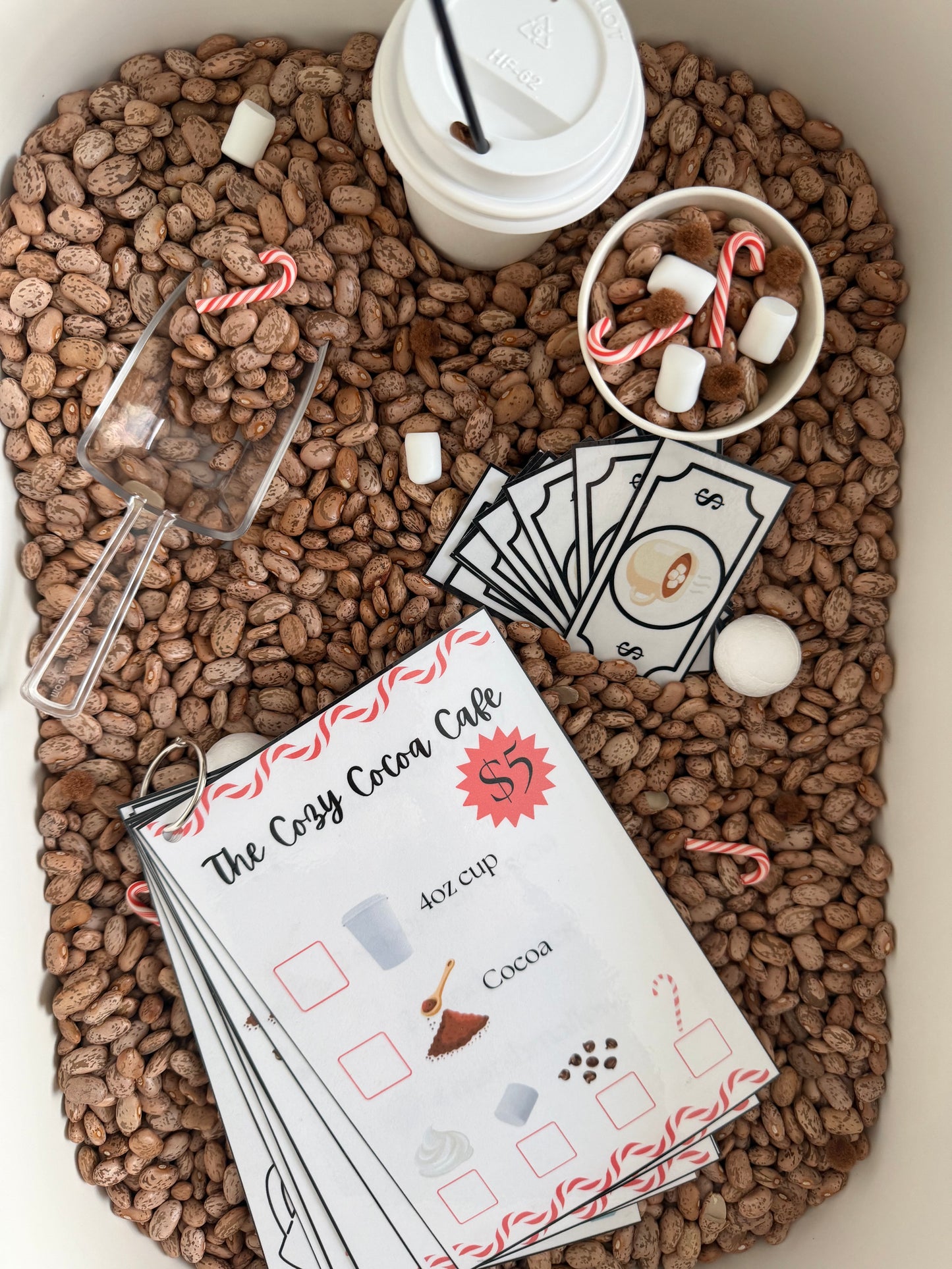 "The Cozy Cocoa Café" Sensory Bin