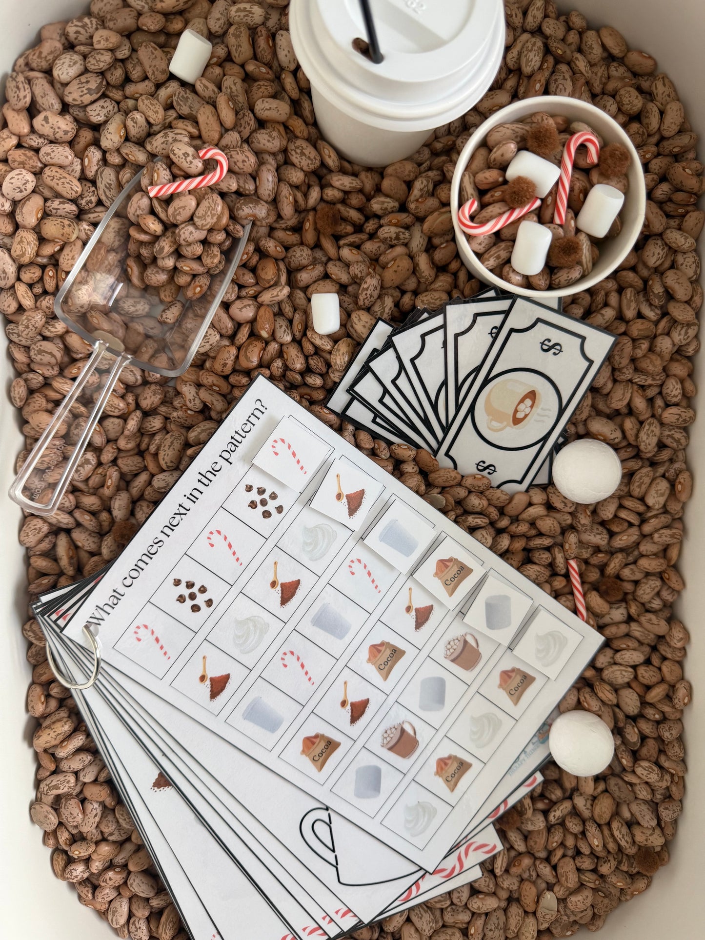 "The Cozy Cocoa Café" Sensory Bin